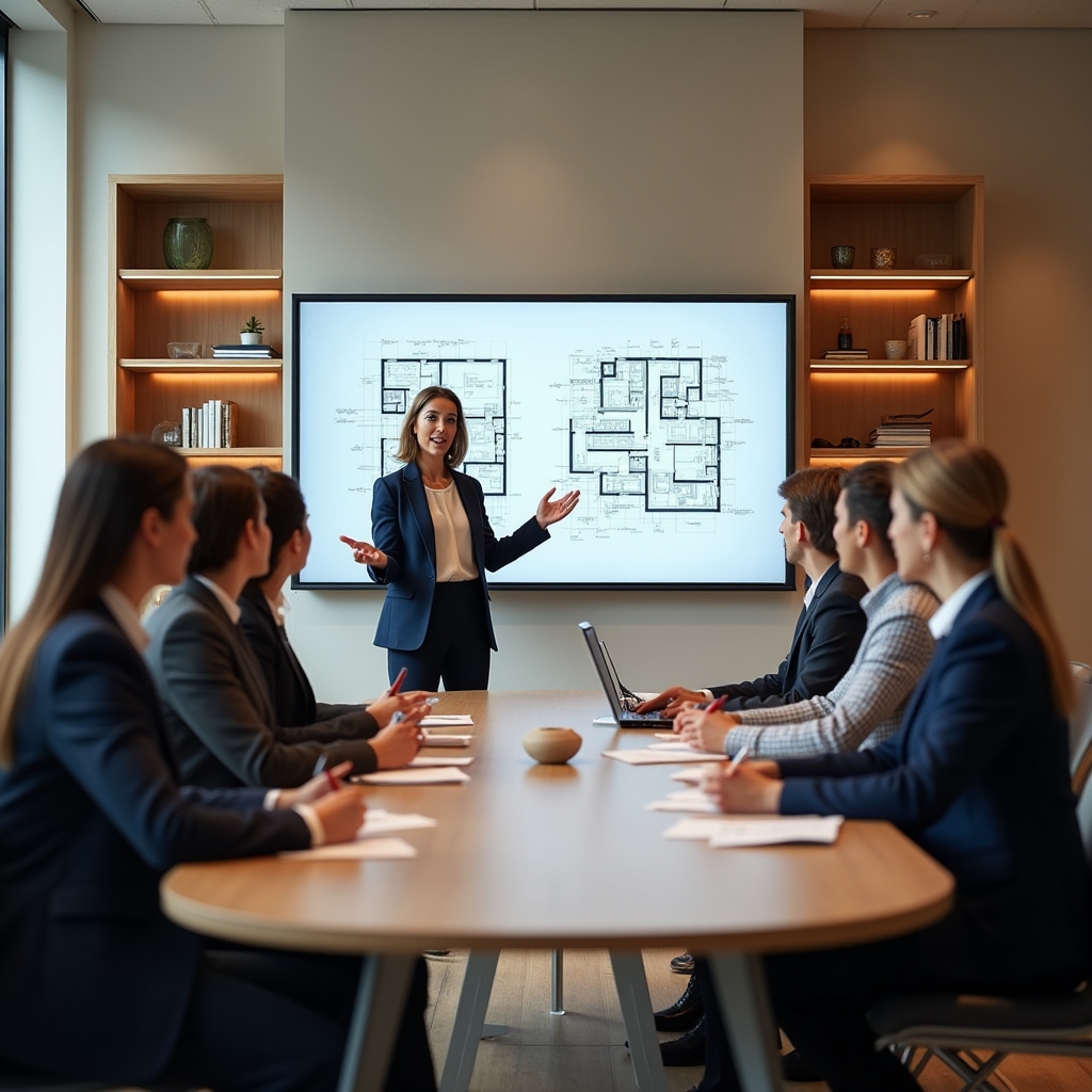 Real estate sales training session in progress